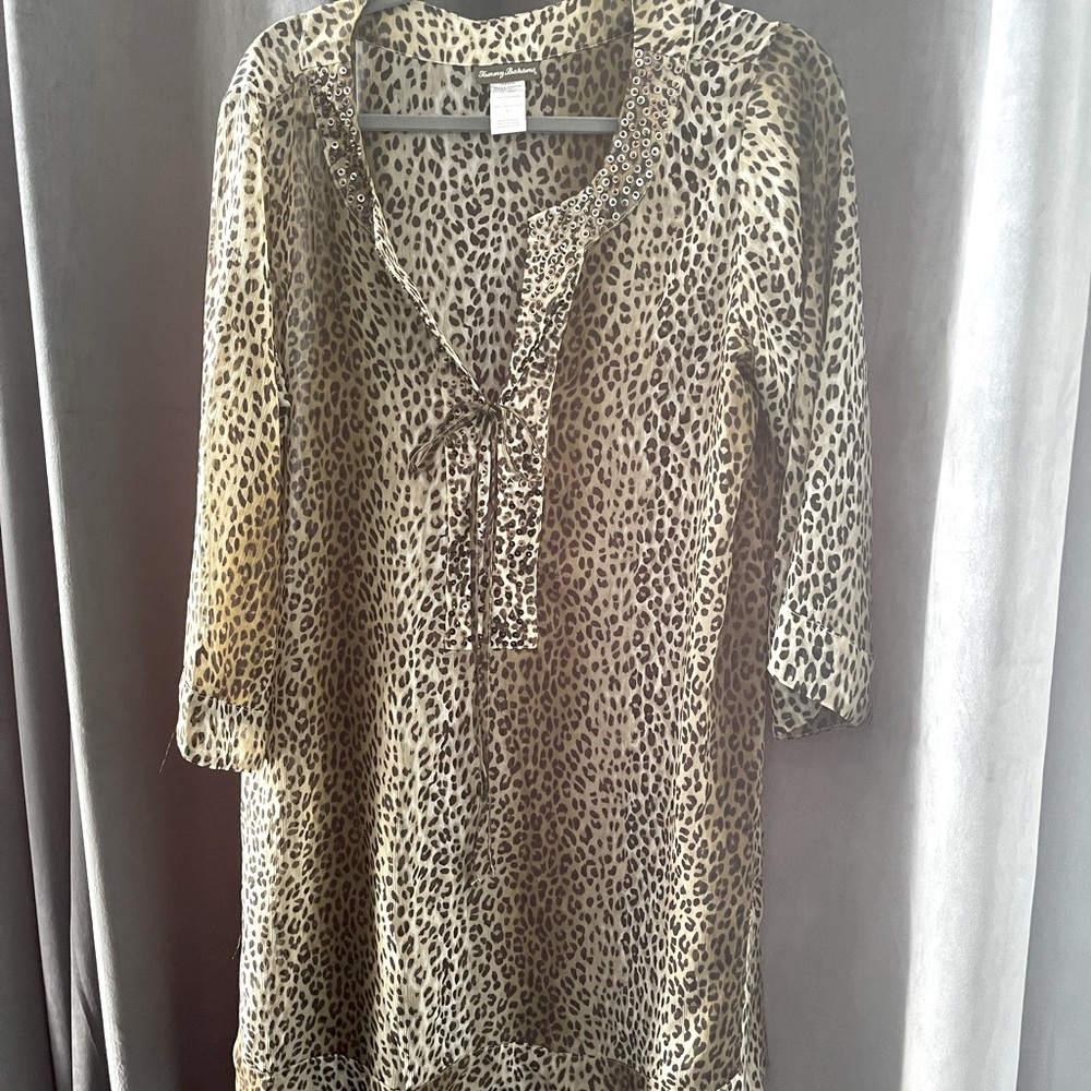 Animal print sheer dress/tunic